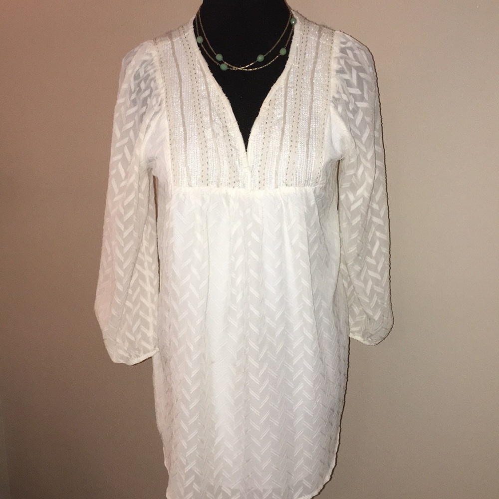 One September cream blouse with gold detail